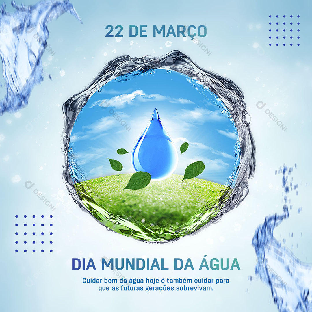 Dia Mundial da Água Social Media PSD Editável