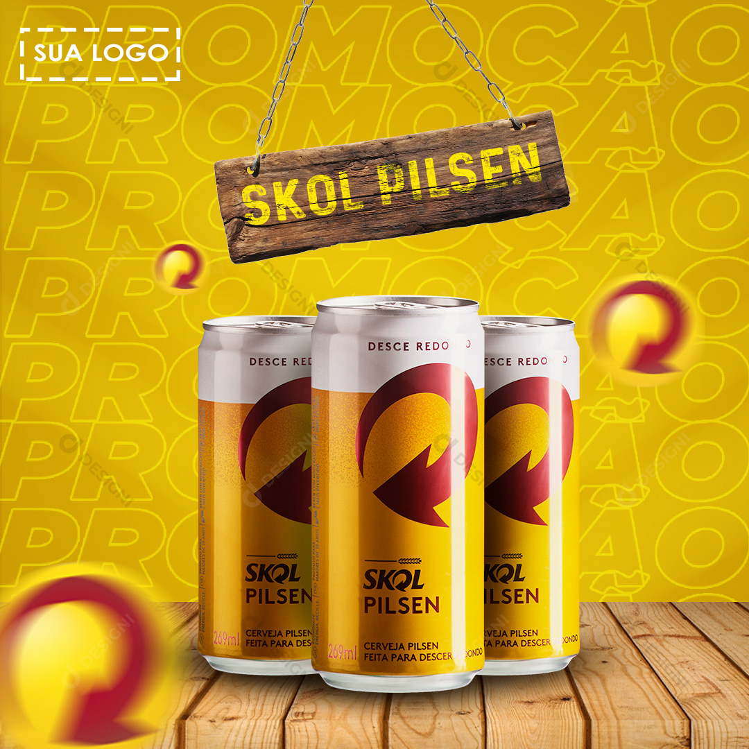 Promoção da Skol Bares Social Media PSD Editável