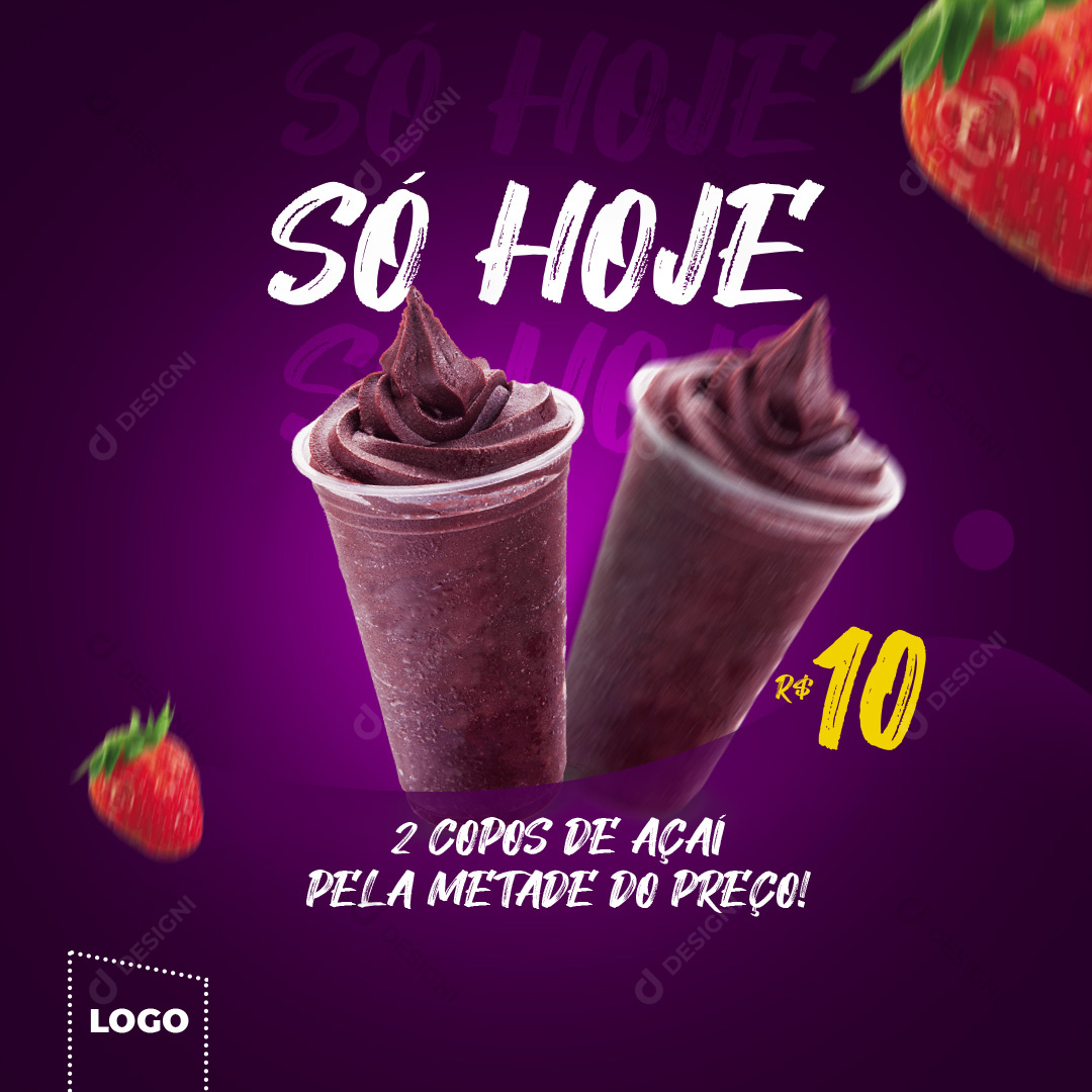 Açaí Açaíterias Promoções Social Media PSD Editável