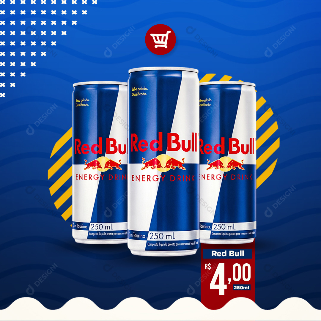 Red Bull Energético Social Media PSD Editável