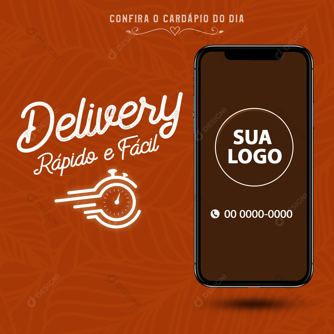 Delivery Rápido e Fácil Social Media PSD Editável