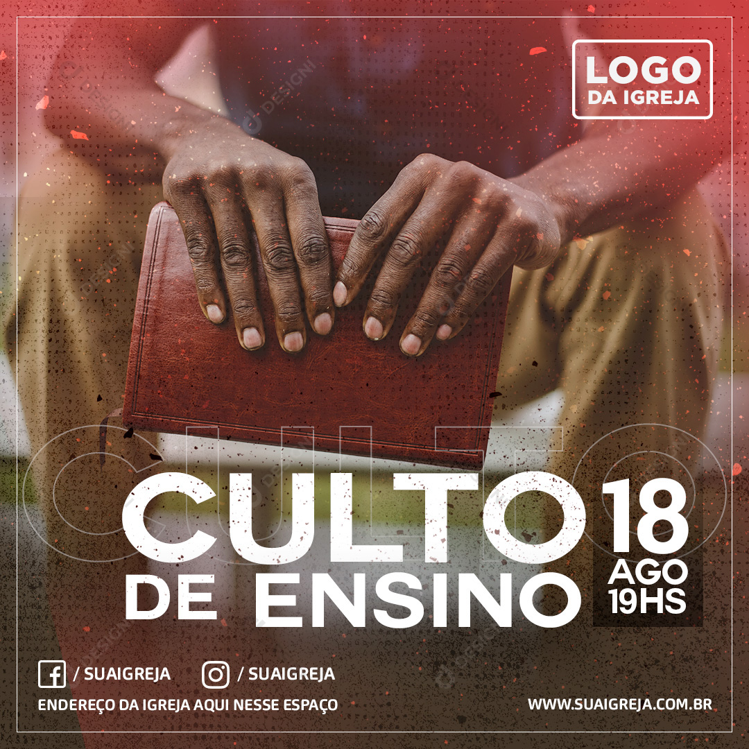 Culto de Ensino Social Media PSD Editável