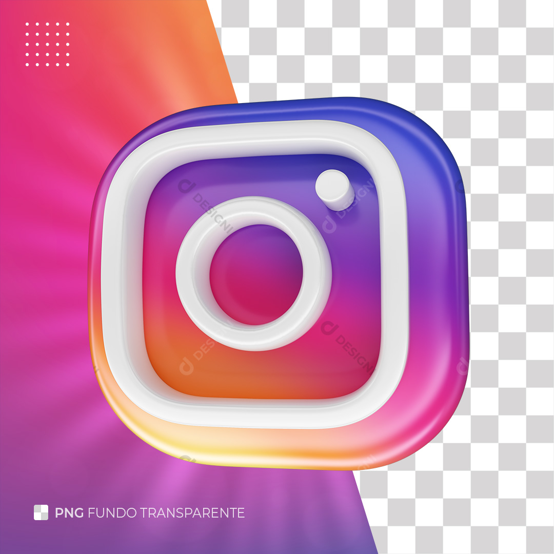 Instagram Ícone 3D PNG Transparente Sem Fundo