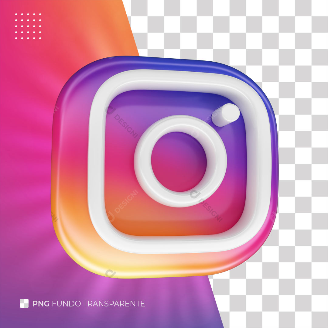 Instagram Ícone 3D PNG Transparente Sem Fundo