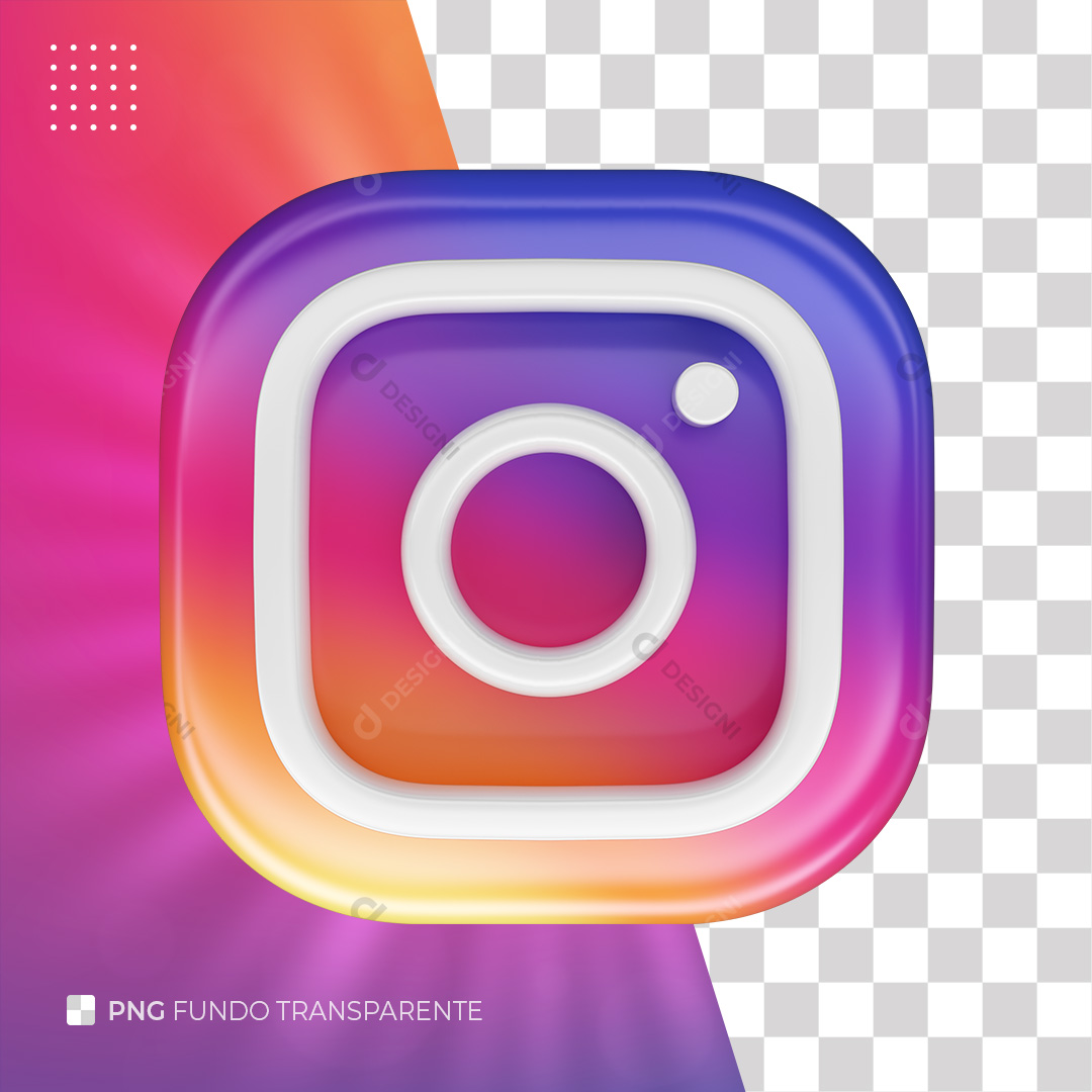Instagram Ícone 3D PNG Transparente Sem Fundo