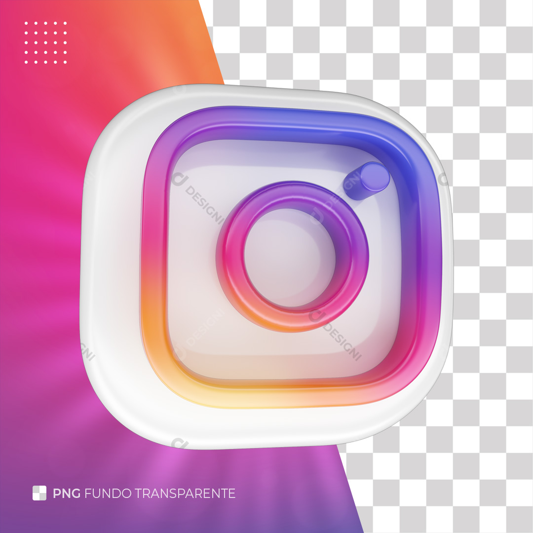 Instagram Ícone 3D PNG Transparente Sem Fundo