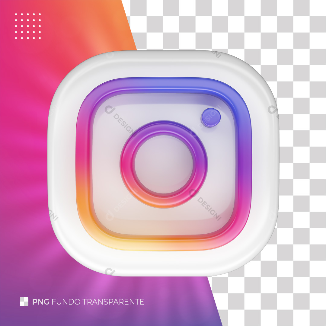 Instagram Ícone 3D PNG Transparente Sem Fundo