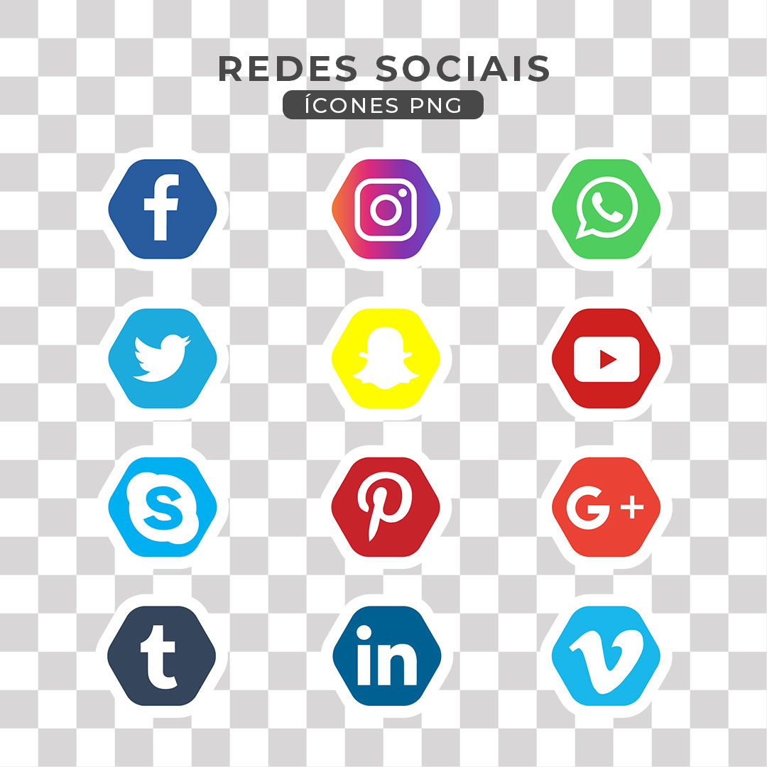 Ícones Redes Sociais Personalizados PNG Transparente Sem Fundo