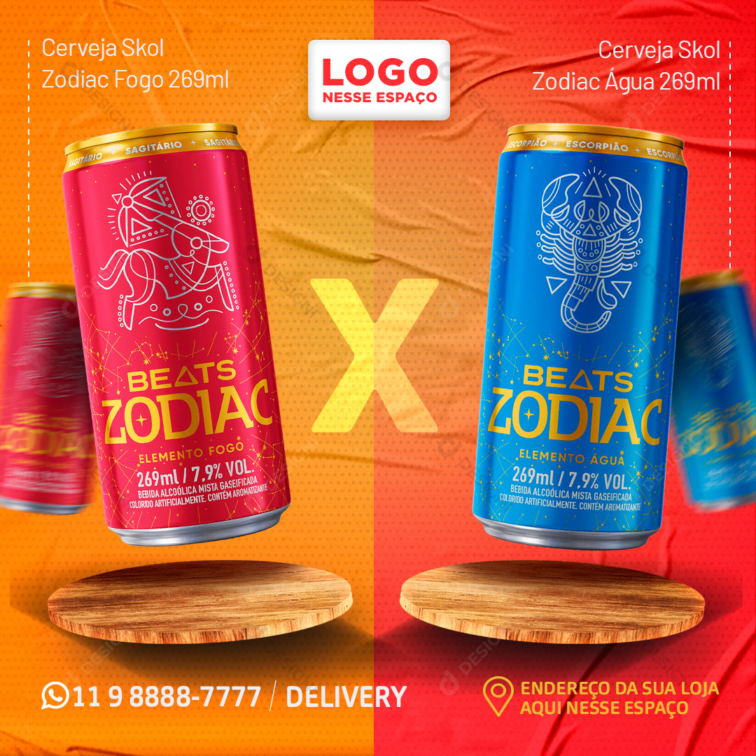 Batalha Skol Zodíaco Social Media PSD Editável