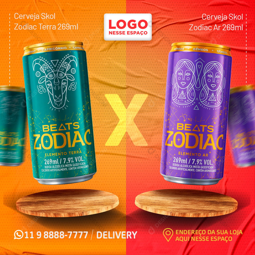 Batalha Skol Zodíaco Social Media PSD Editável