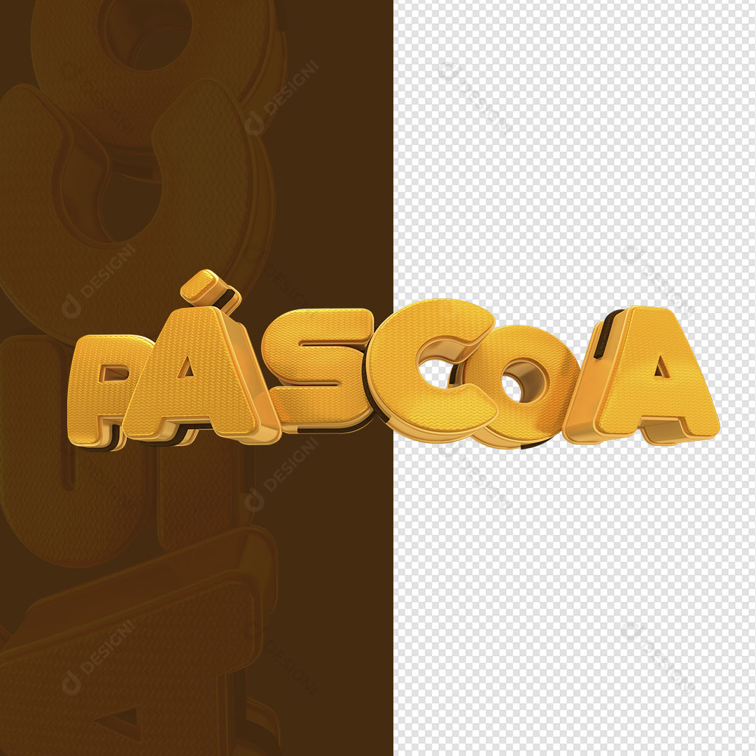 Texto 3D Páscoa PNG Transparente Sem Fundo