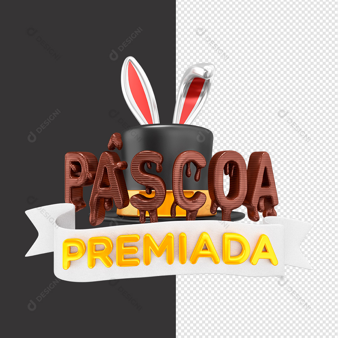 Selo 3D Páscoa Premiada PNG Transparente Sem Fundo