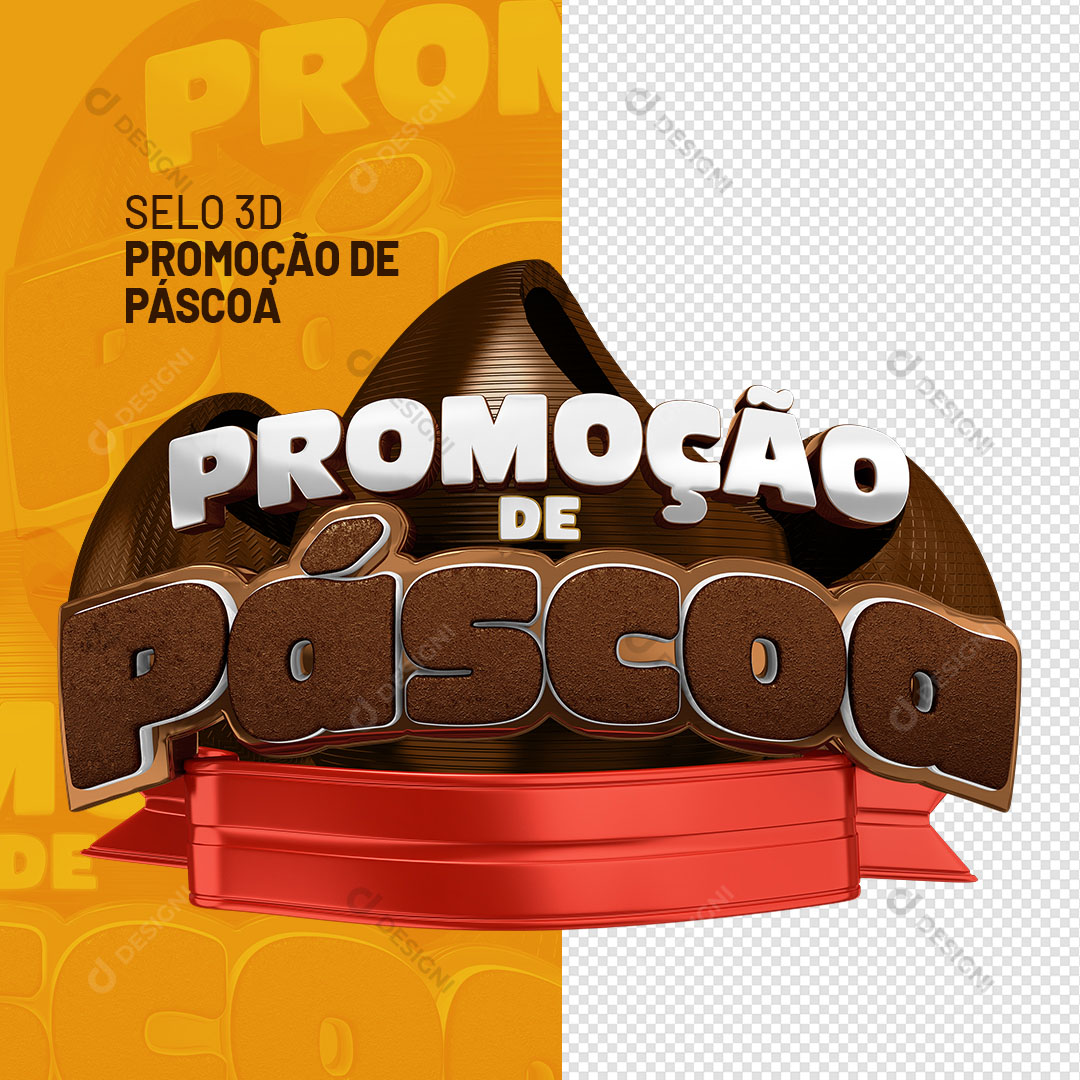 Selo 3D Promoção de Páscoa PNG Transparente Sem Fundo