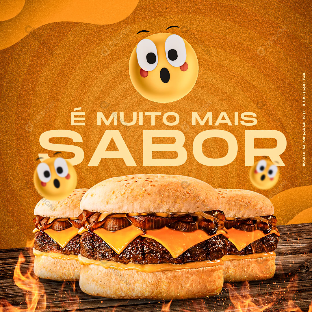 Hamburguer Hamburguerias Social Media PSD Editável