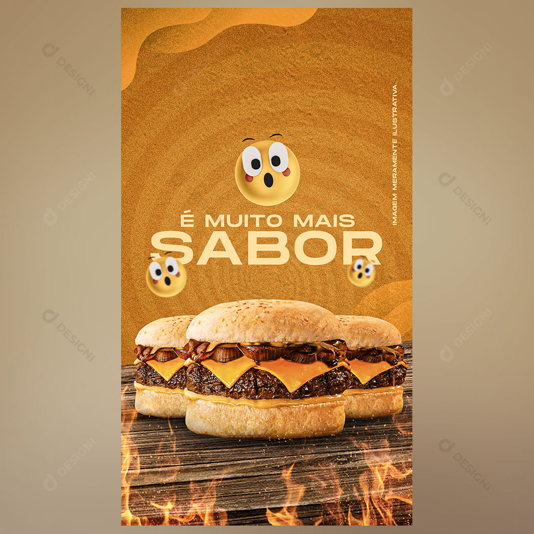 Hamburguer Hamburguerias Stories Social Media PSD Editável