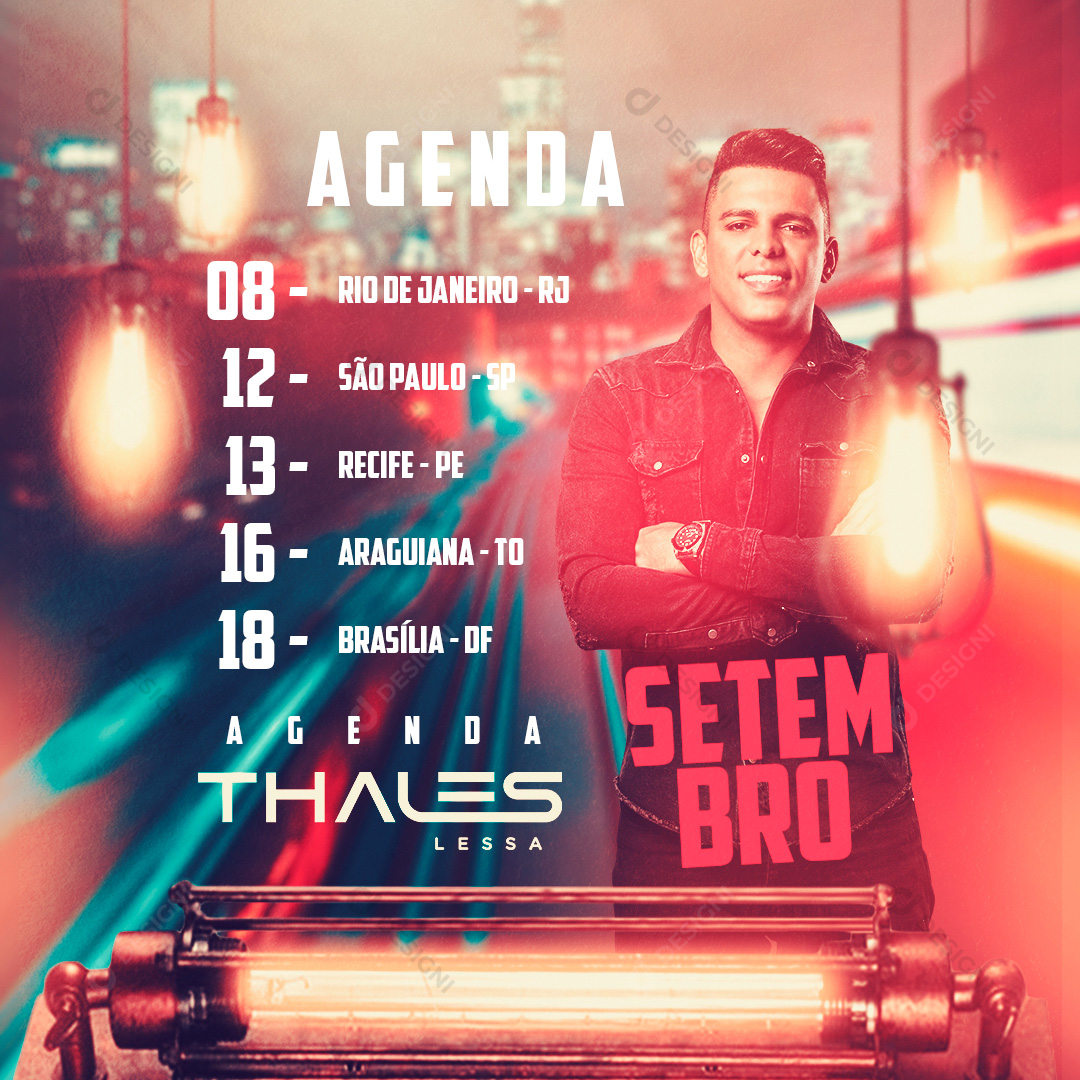 Flyer Agenda Post Social Media PSD Editável