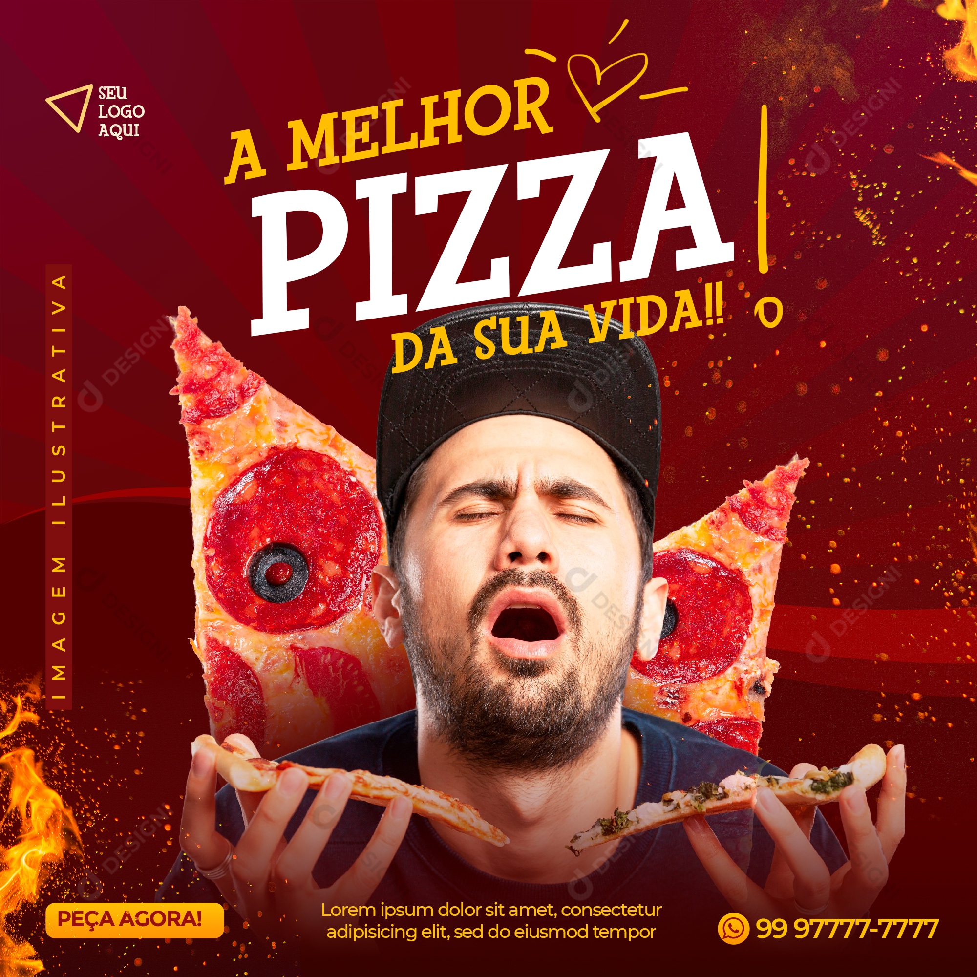 Pizza Pizzarias Social Media PSD Editável Deliverys