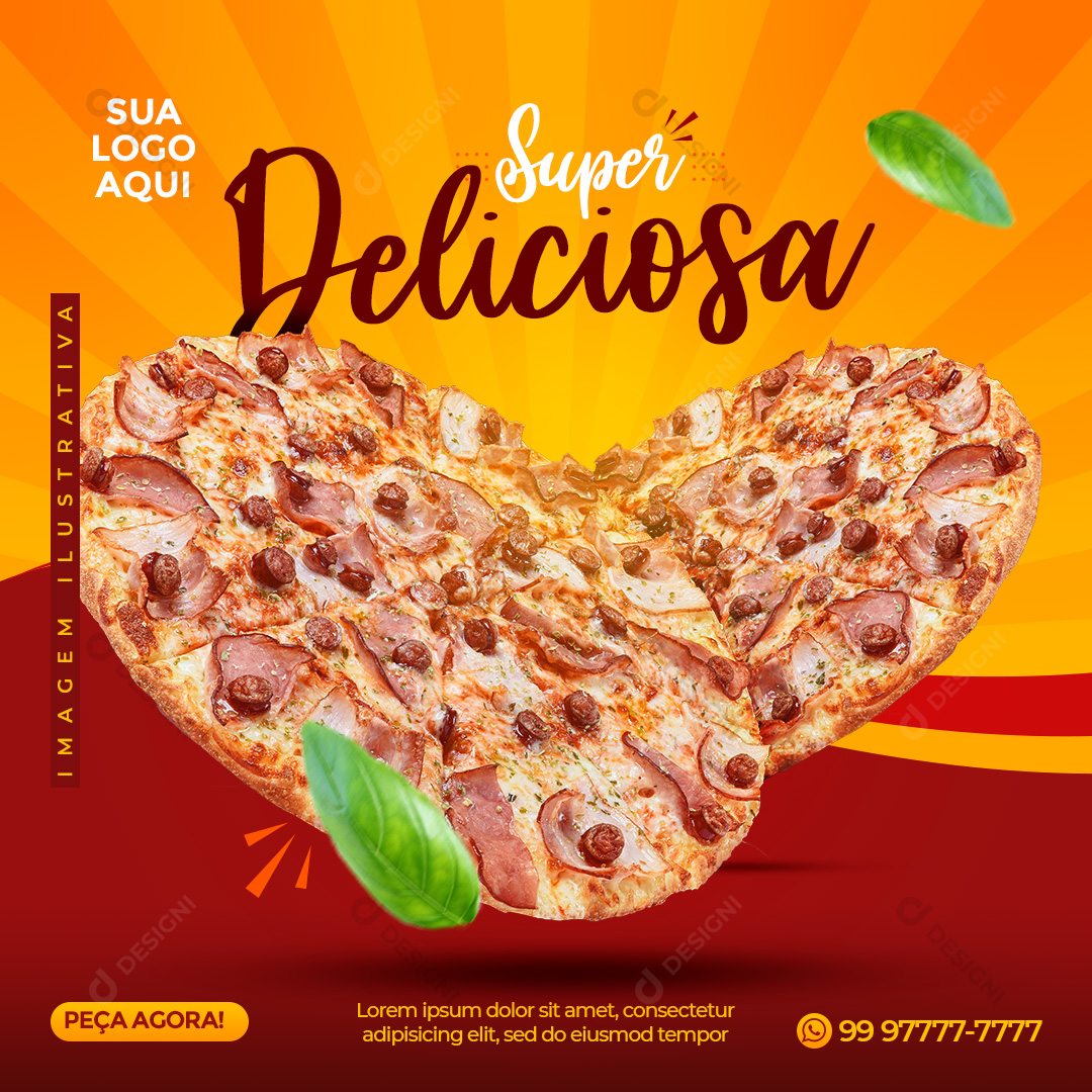 Pizza Super Deliciosa Social Media PSD Editável