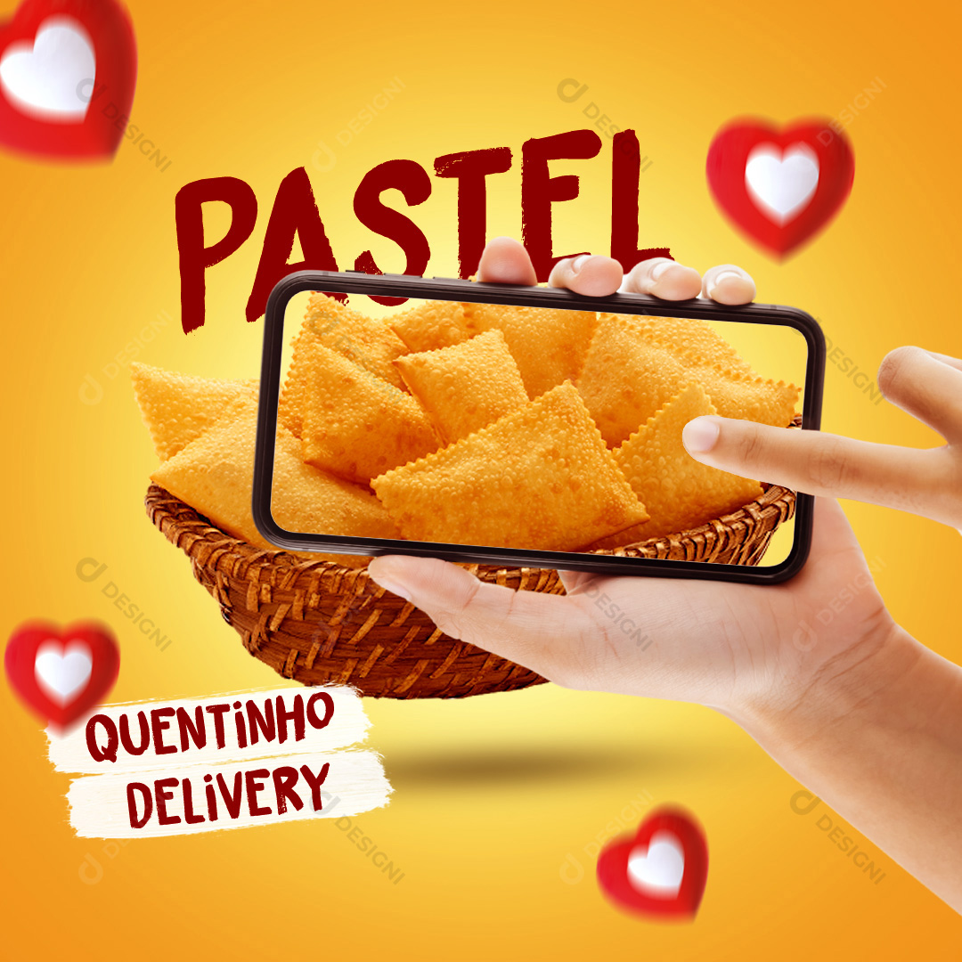 Pastel Pastelarias Social Media PSD Editável Salgados