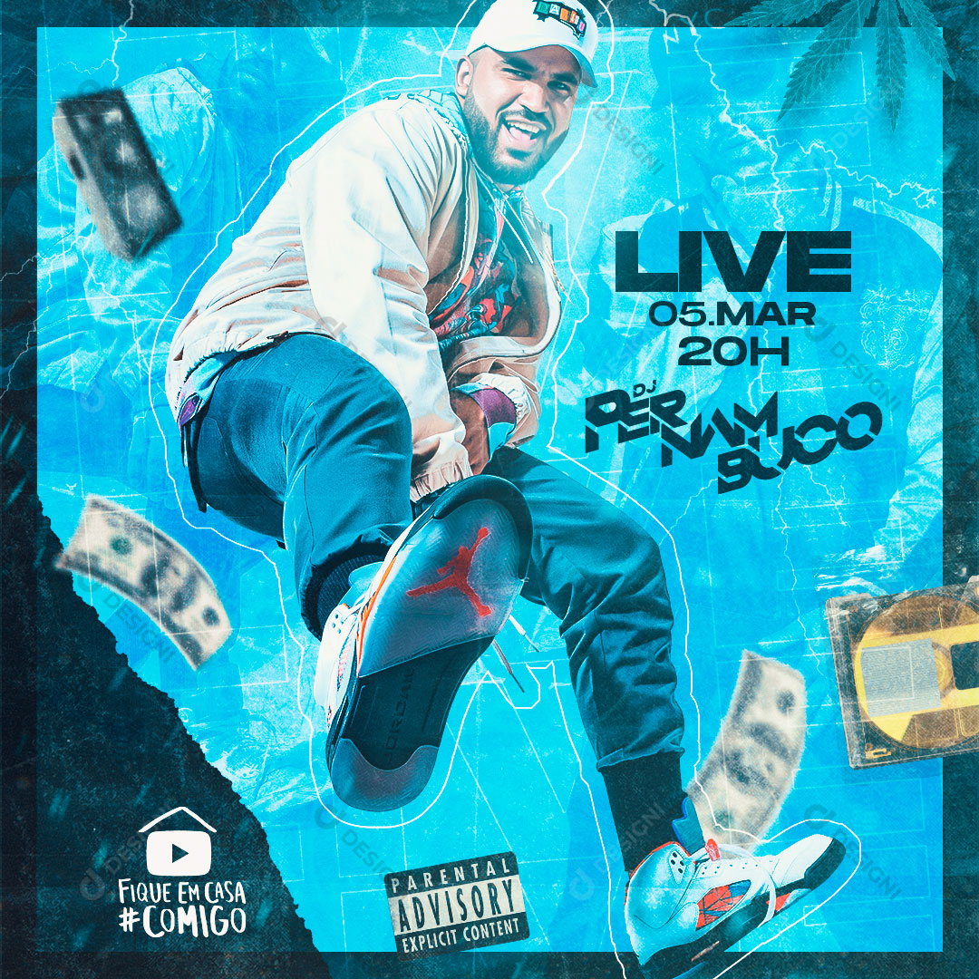 Live DJ Eventos Social Media PSD Editável