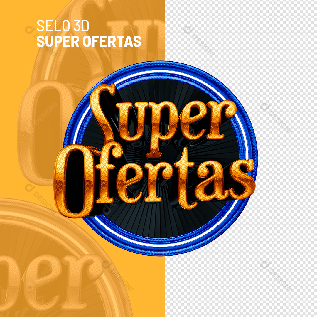 Selo 3D Varejo Super Ofertas PNG Transparente Sem Fundo