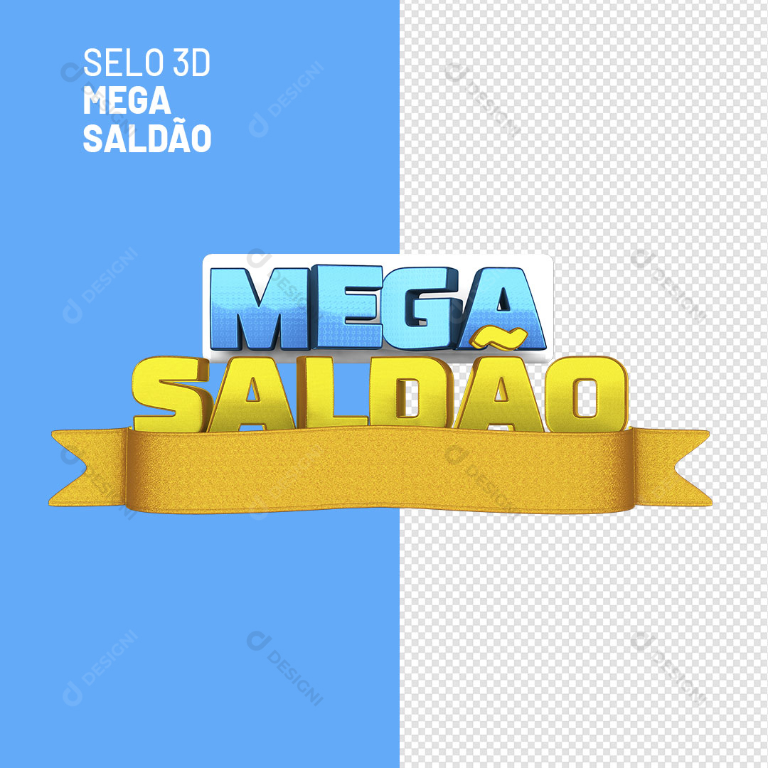 Selo 3D Varejo Mega Saldão PNG Transparente Sem Fundo
