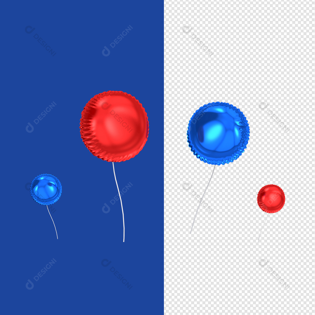 Balões 3D PNG Transparente Sem Fundo