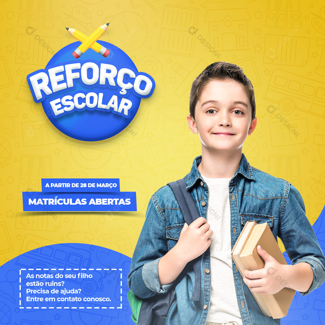 Reforço Escolar Social Media PSD Editável