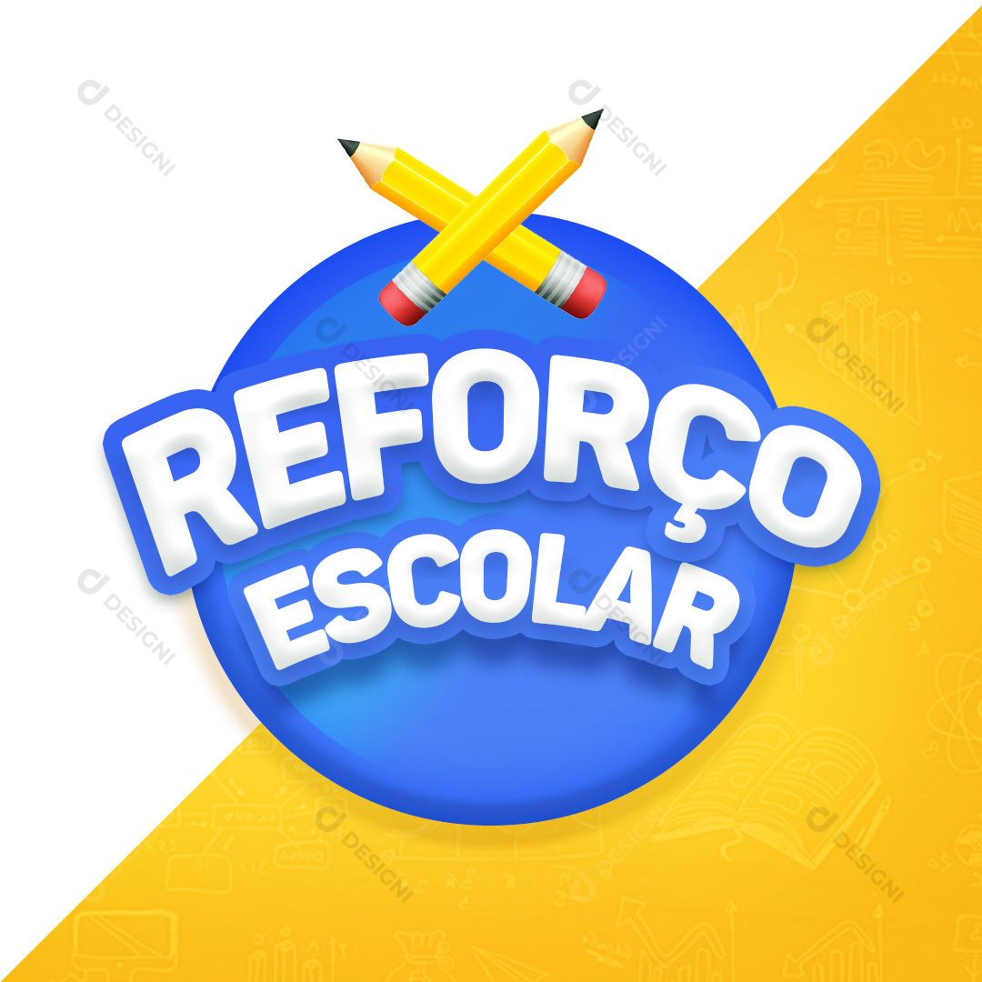 Selo Editável Reforço Escolar Social Media PSD Editável