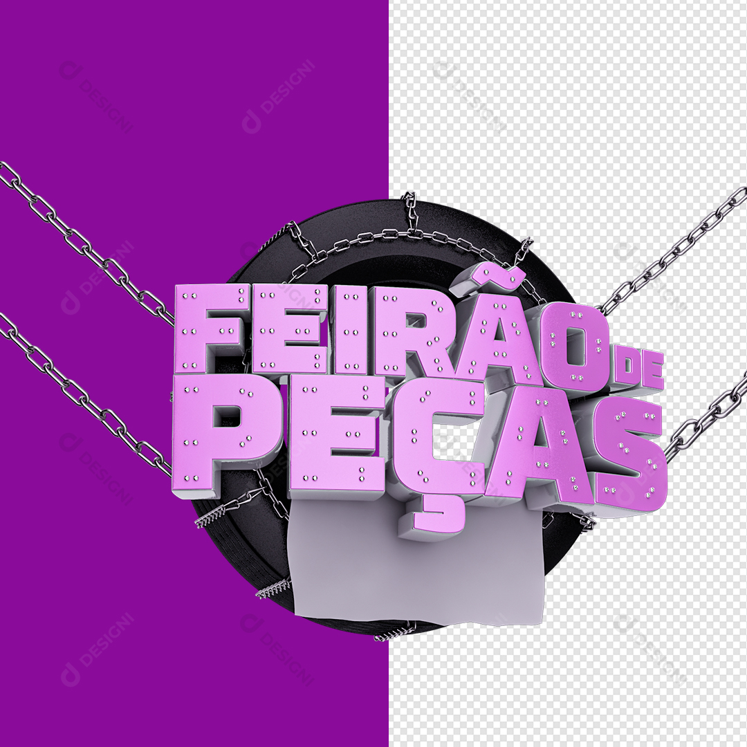 Feirão de Peças Selo 3D PNG Transparente Sem Fundo