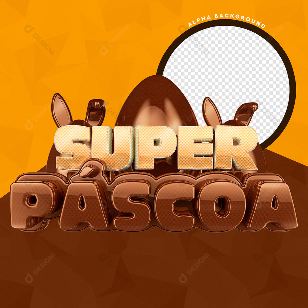Selo 3D Super Páscoa PNG Transparente Sem Fundo