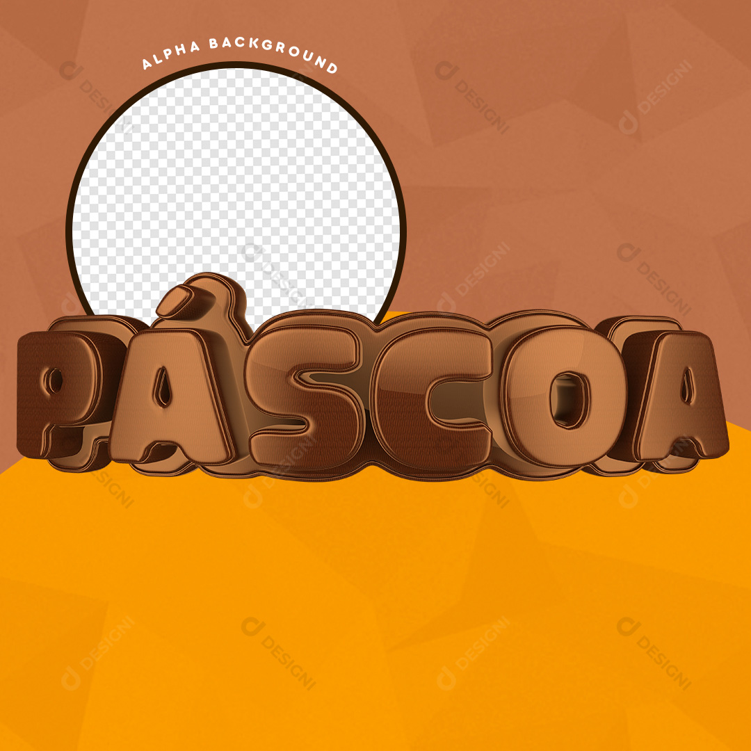 Texto Páscoa 3D PNG Transparente Sem Fundo