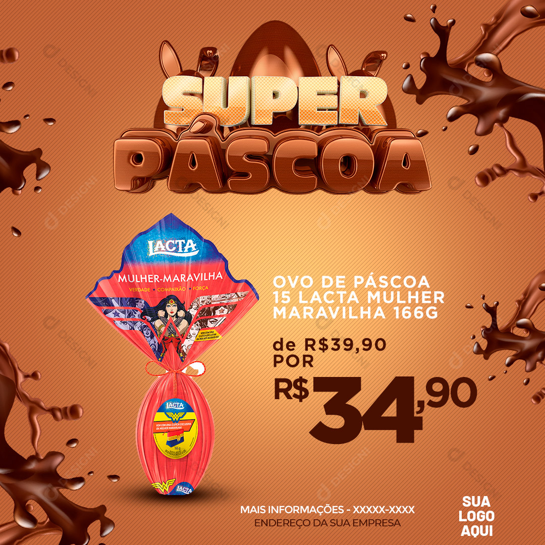 Super Páscoa Social Media Post Editável PSD