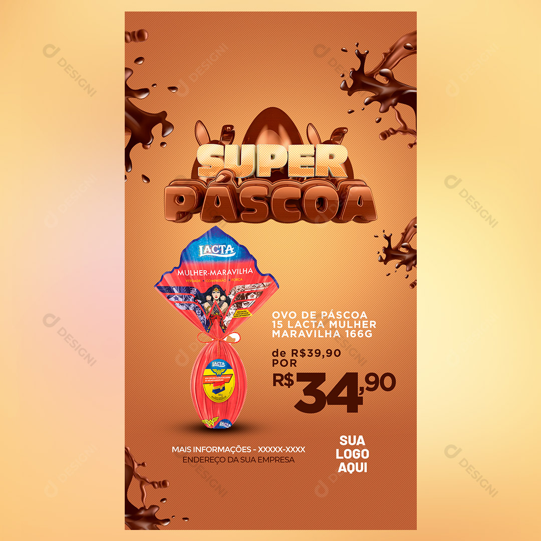 Super Páscoa Social Media Stories Editável PSD