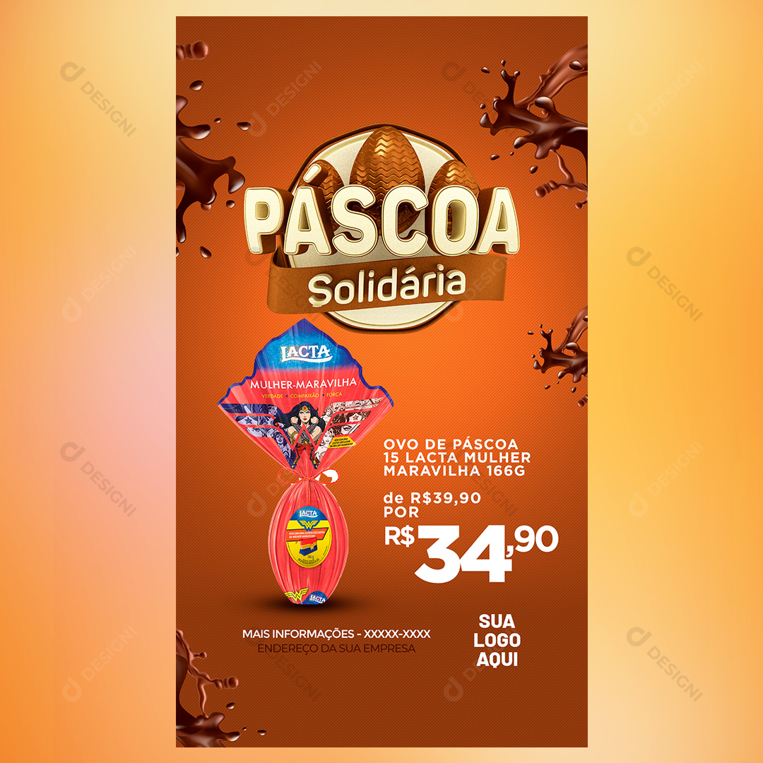 Páscoa Solidária Social Media Stories Editável PSD