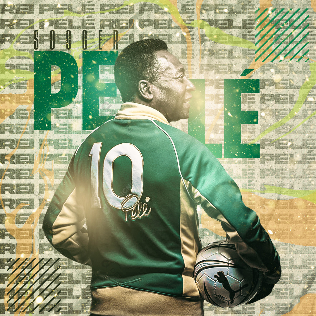 Futebol Arte Pelé PSD Editável Social Media Photoshop