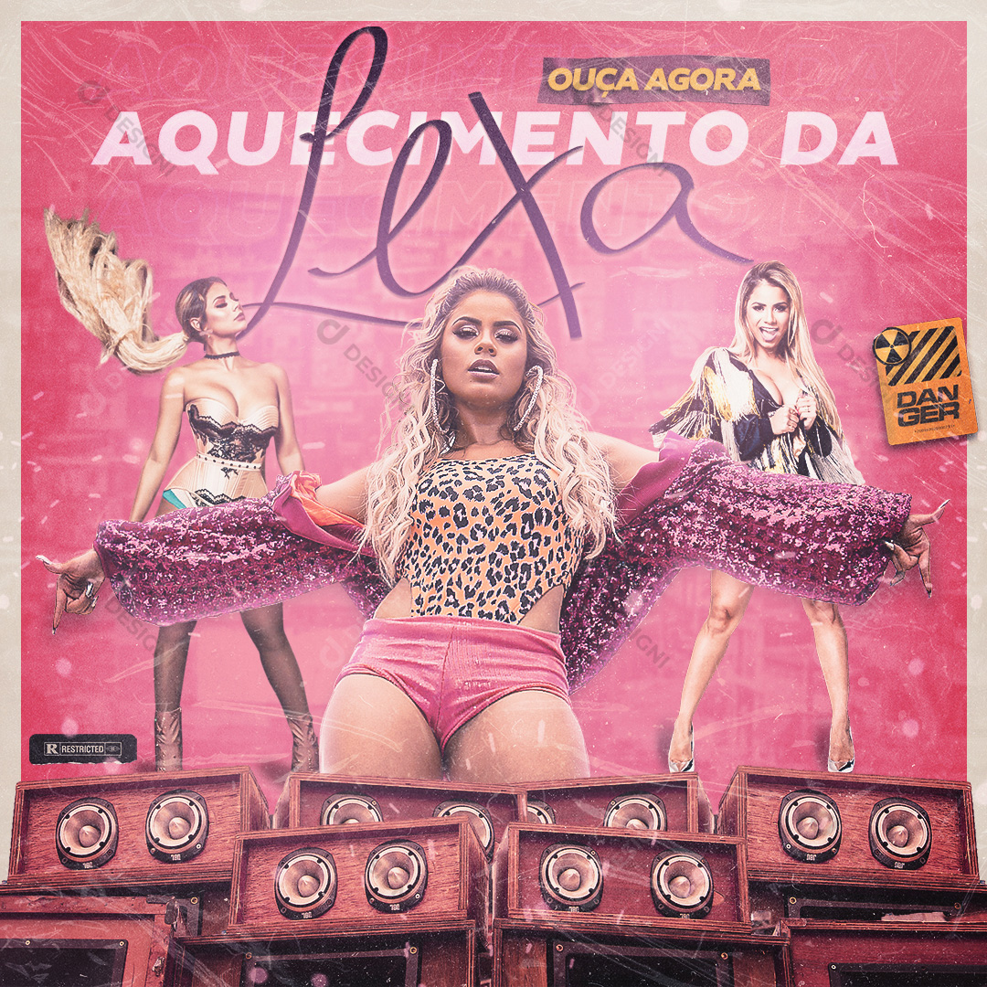 Flyer Arte Aquecimento Lexa Editável Música PSD