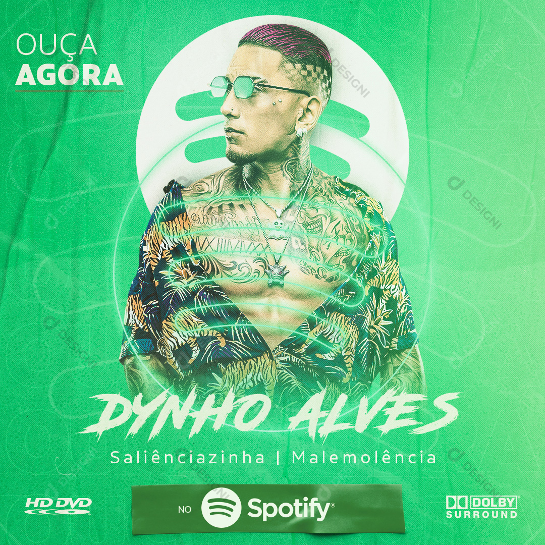 Dynho Alves Ouça no Spotfy PSD Editável Photoshop