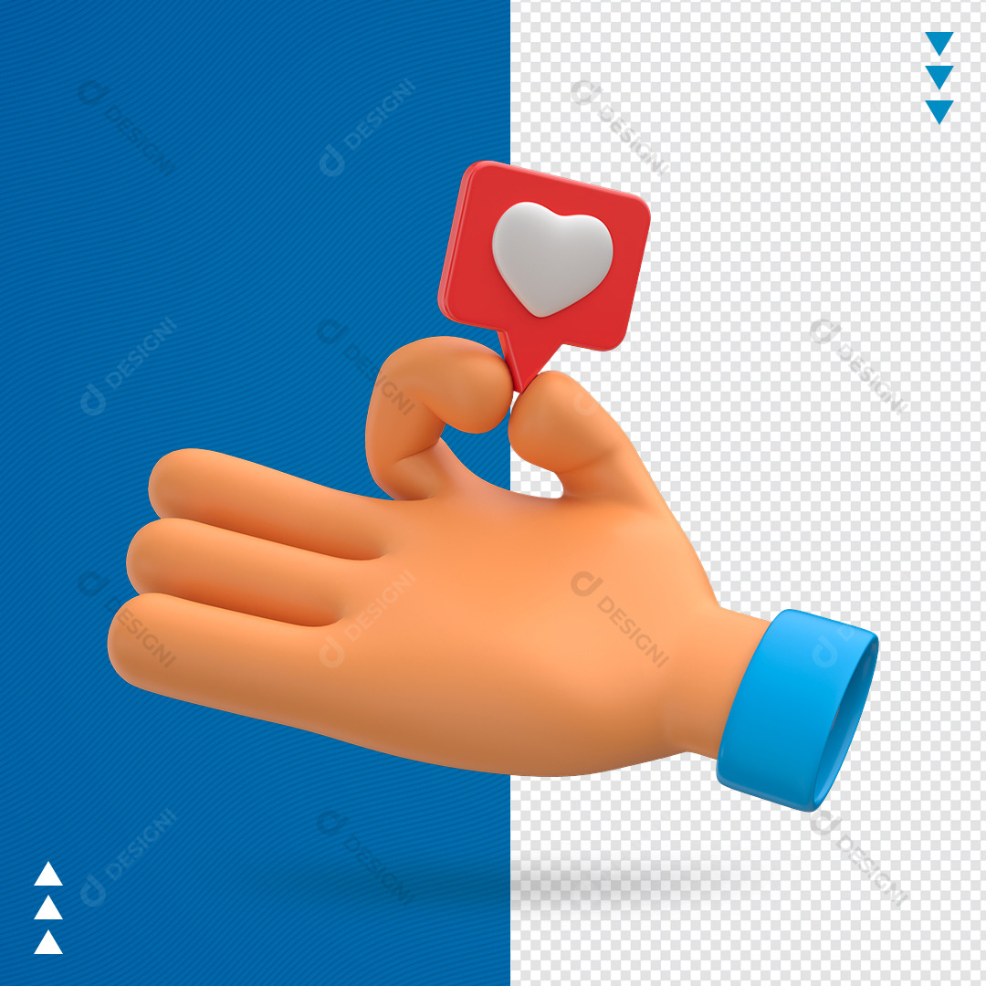 Emoji Mão Segurando Like PSD