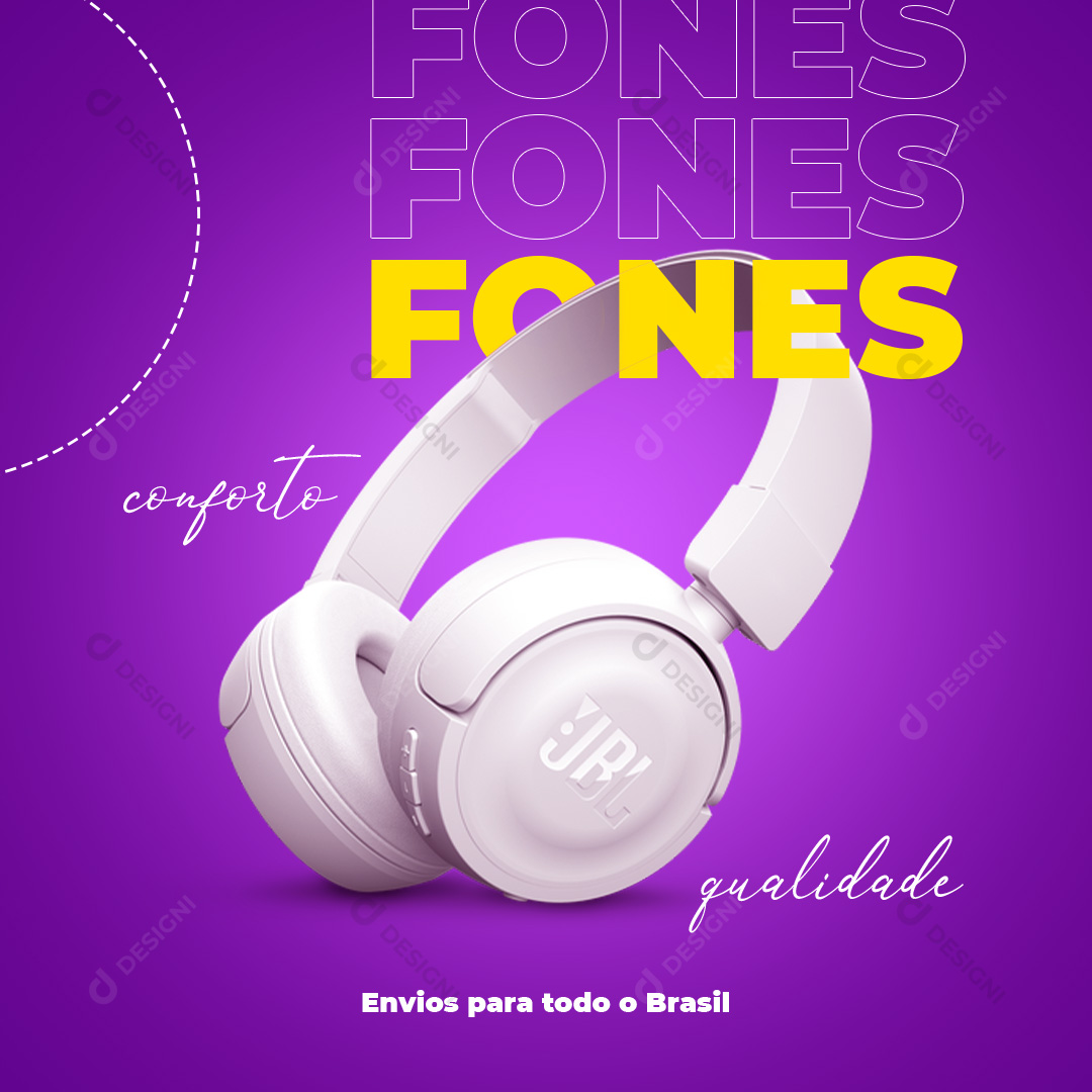 Fone de Ouvido JBL Social Media PSD Editável