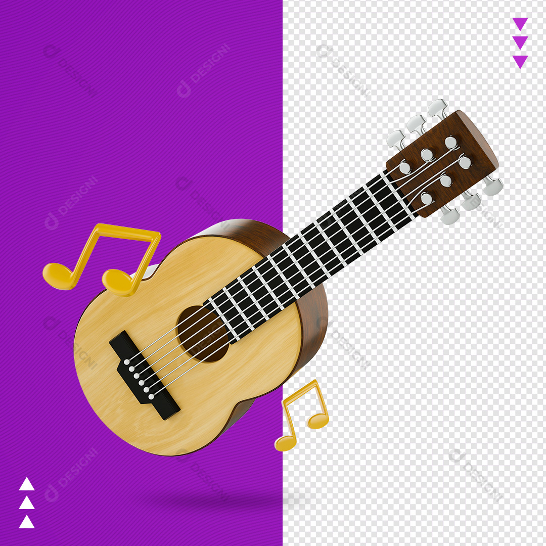 Violão Cartoon 3D PSD