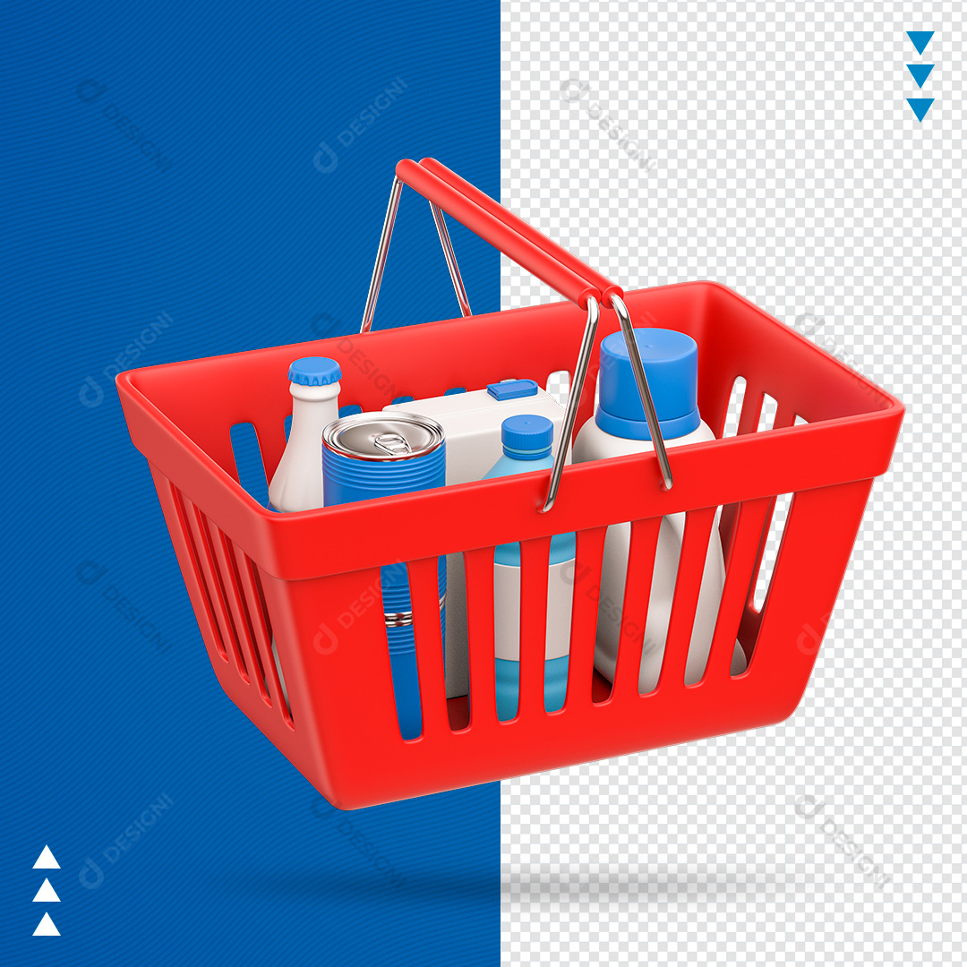 Cestinha de Supermercado Cheia PSD