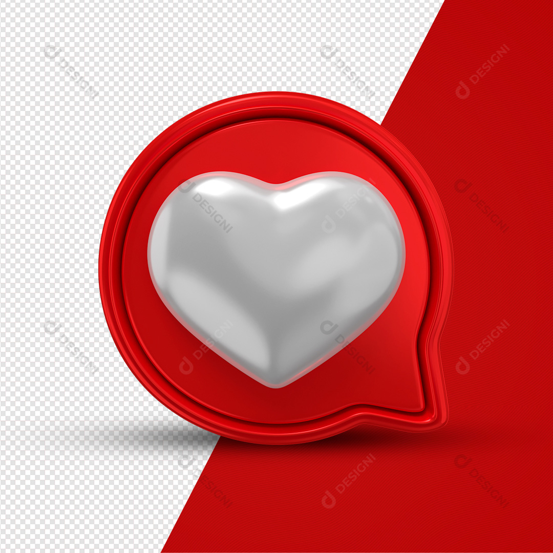 Coração 3D Composições PNG Transparente Sem Fundo