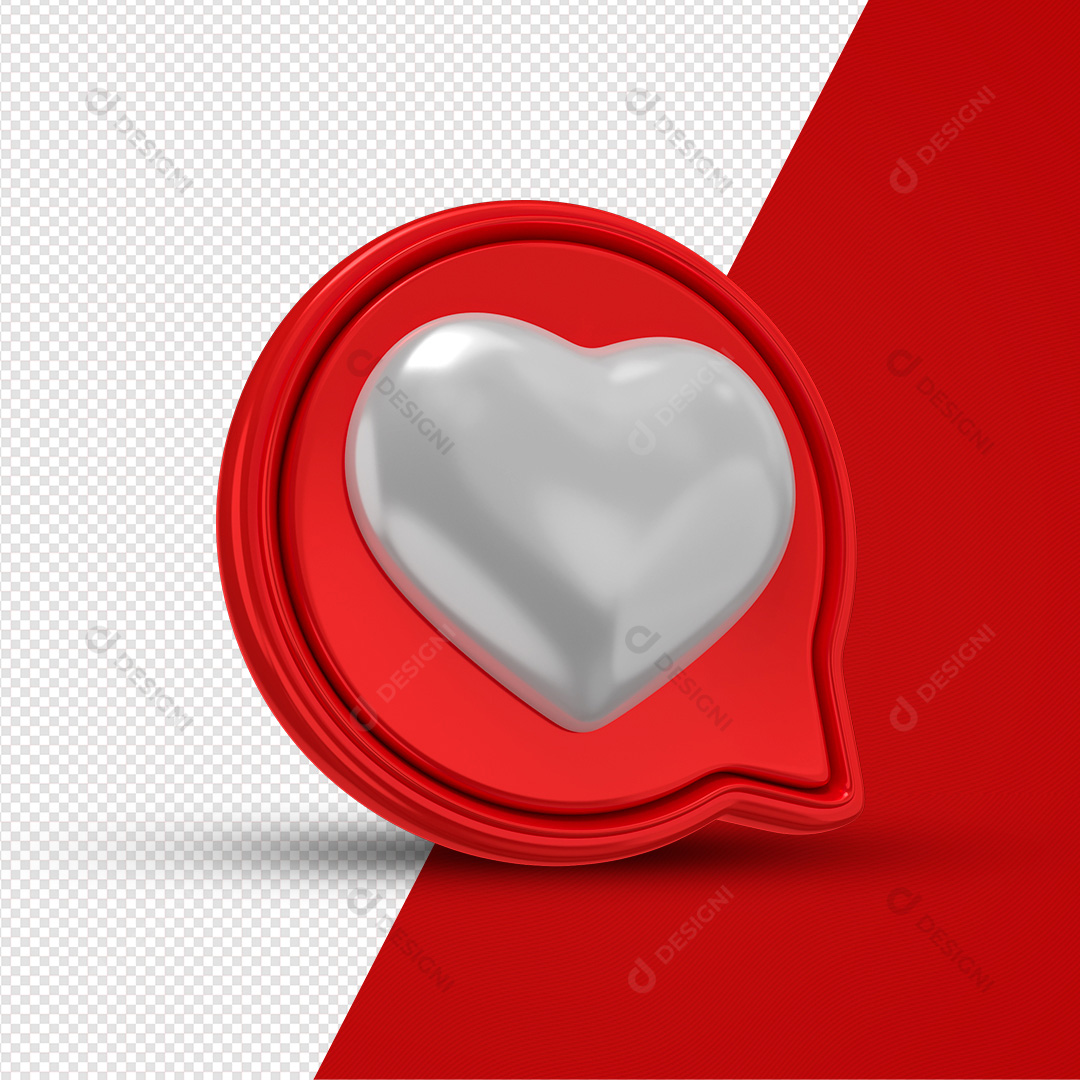 Coração 3D Composições PNG Transparente Sem Fundo