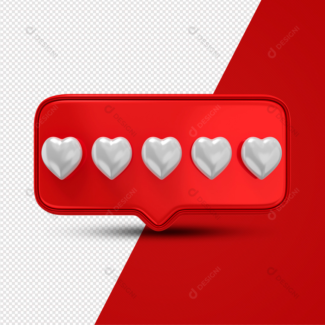 Corações 3D Composições PNG Transparente Sem Fundo