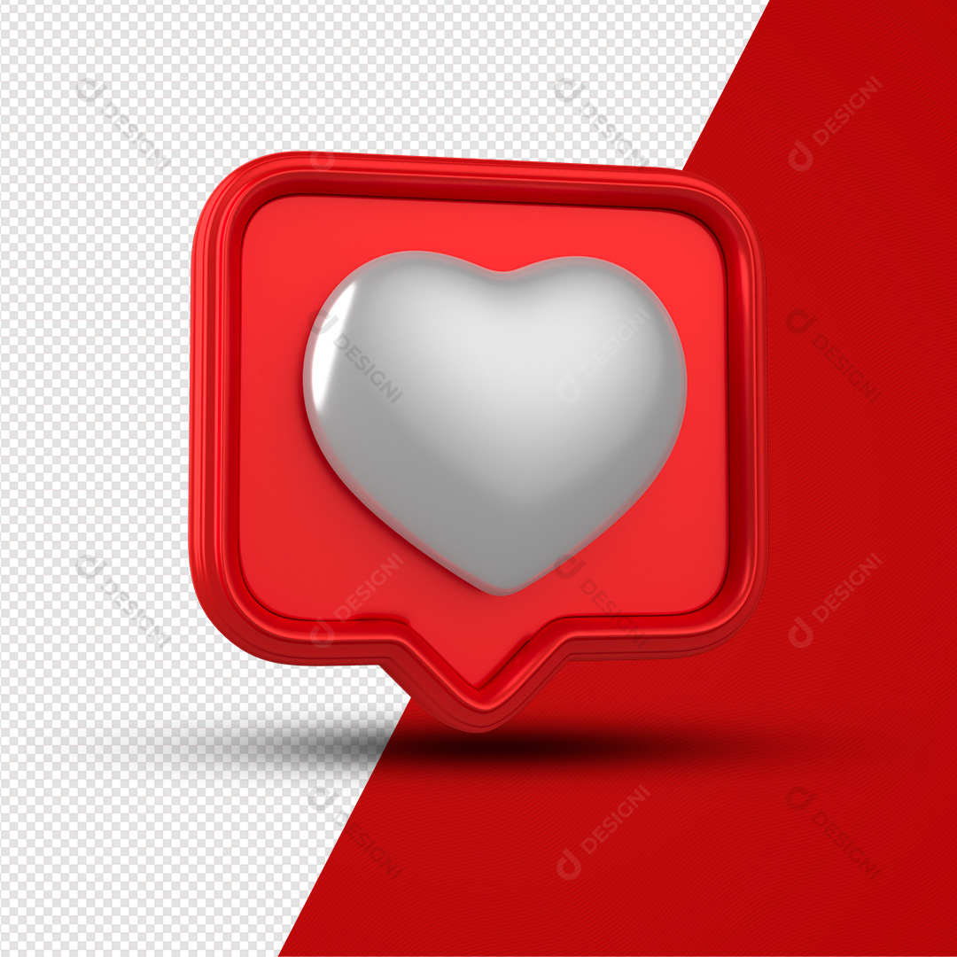 Emoji Coração 3D PNG Transparente Sem Fundo