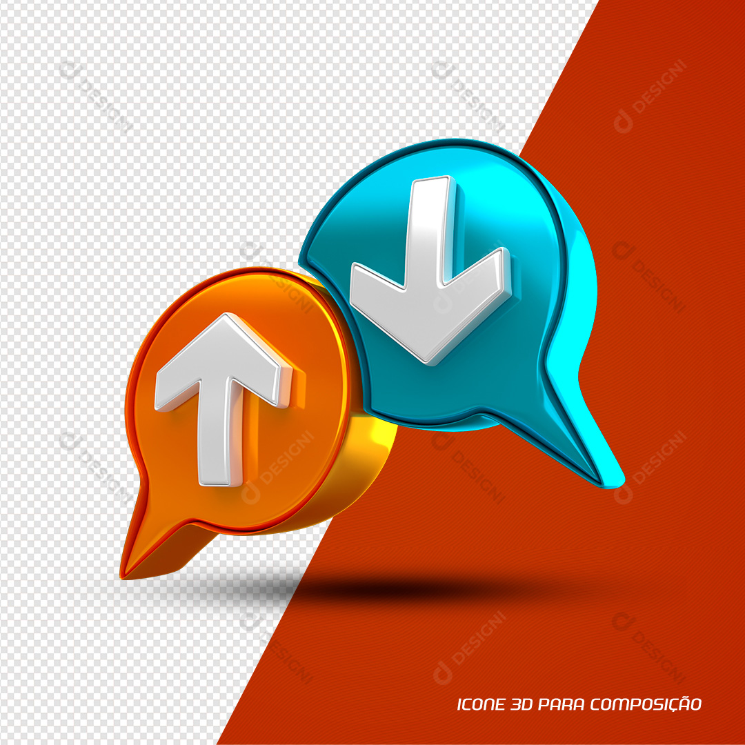 Ícone 3D Composição PNG Transparente Sem Fundo