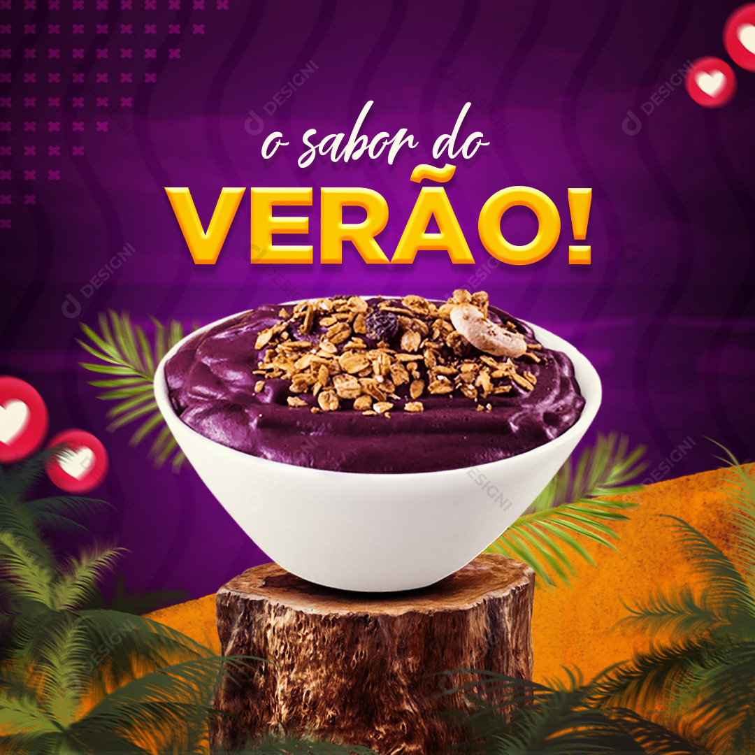 Açaí Açaíteria Social Media PSD Editável Verão
