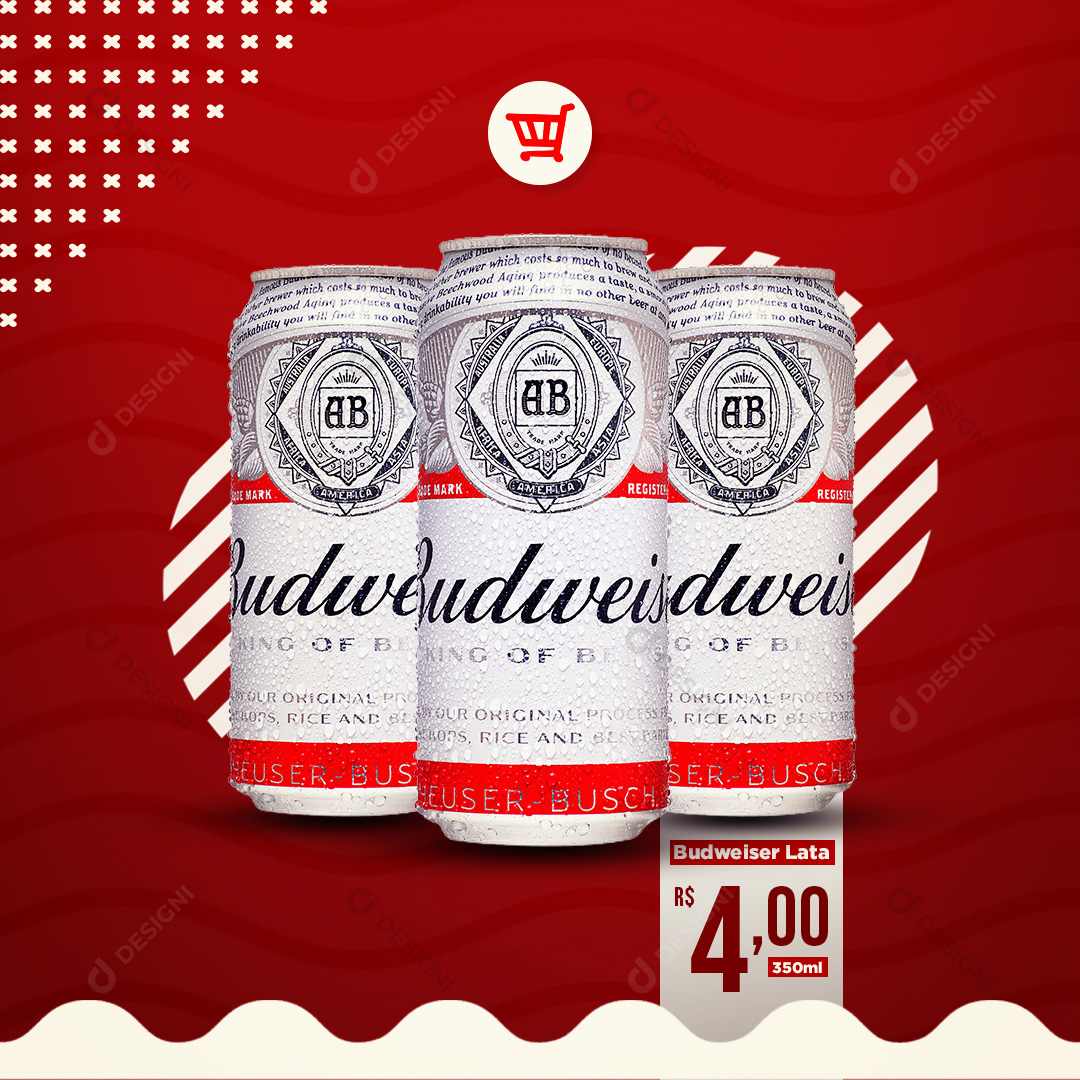 Cerveja Budweiser Bares Social Media PSD Editável Cerveja