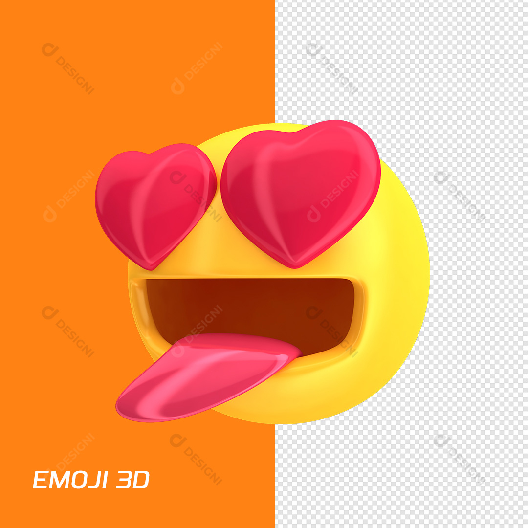 Emoji de Apaixonado Com a Língua Para Fora PNG Transparente Sem Fundo